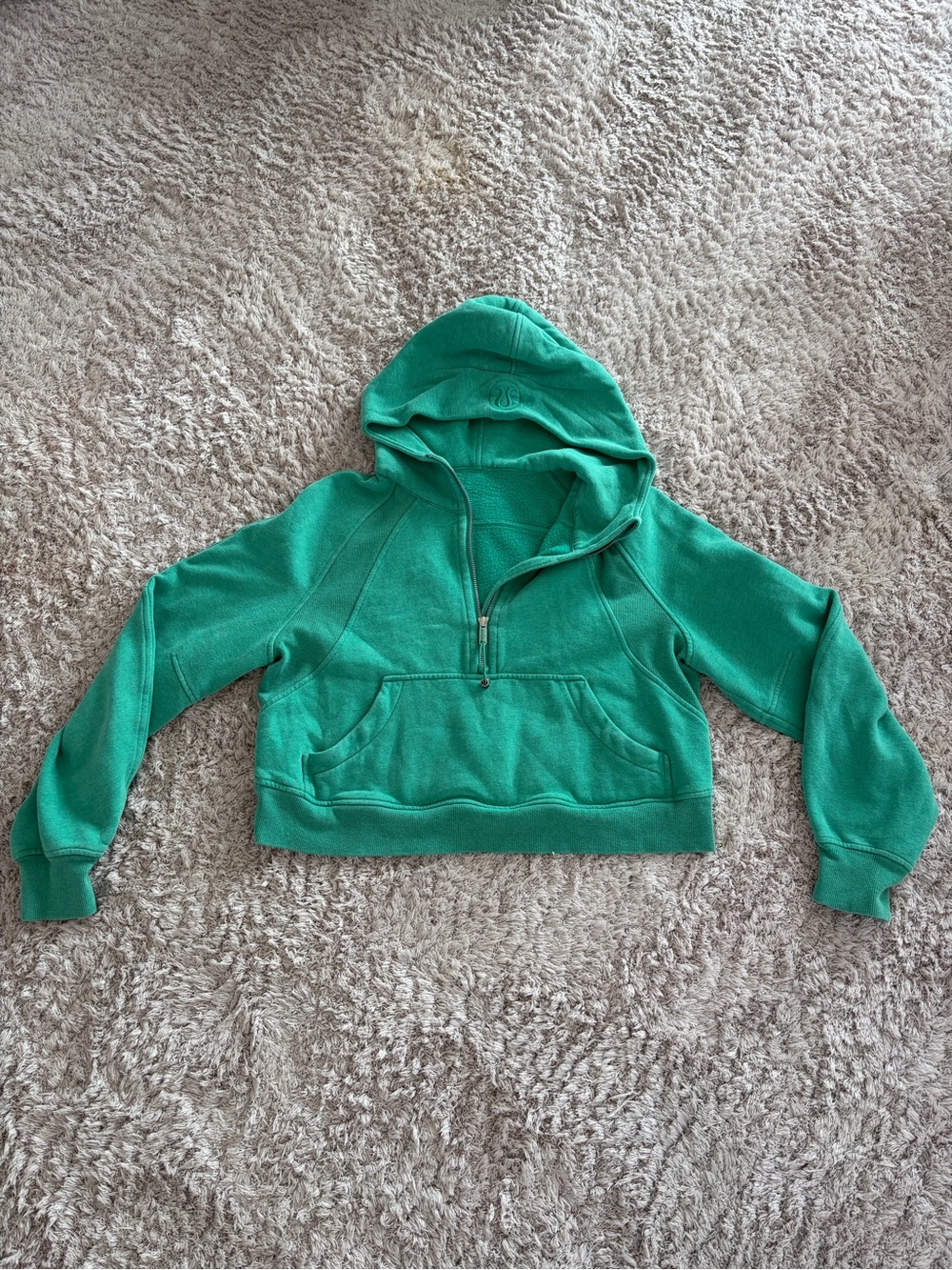Emerald Green Lululemon Cropped Hooded Scuba: xs/s